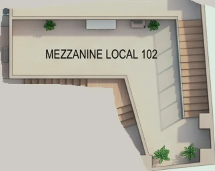 Plano del mezzanine del Local 102