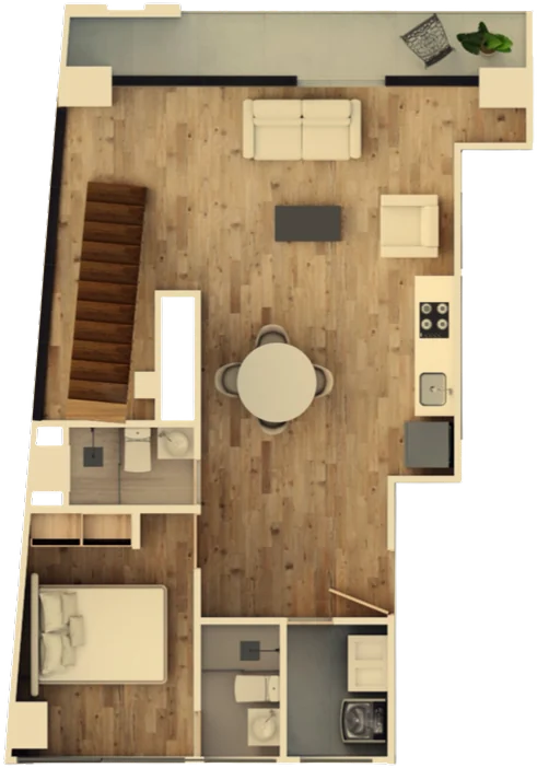 Plano nivel 1 del dúplex Primavera